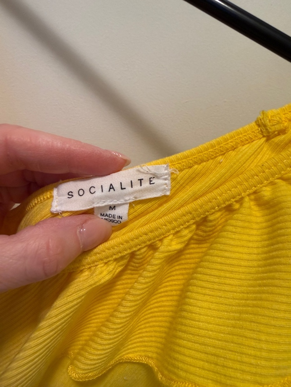 Socialite Bright Yellow Ruffle One-Piece - Picture 2 of 2